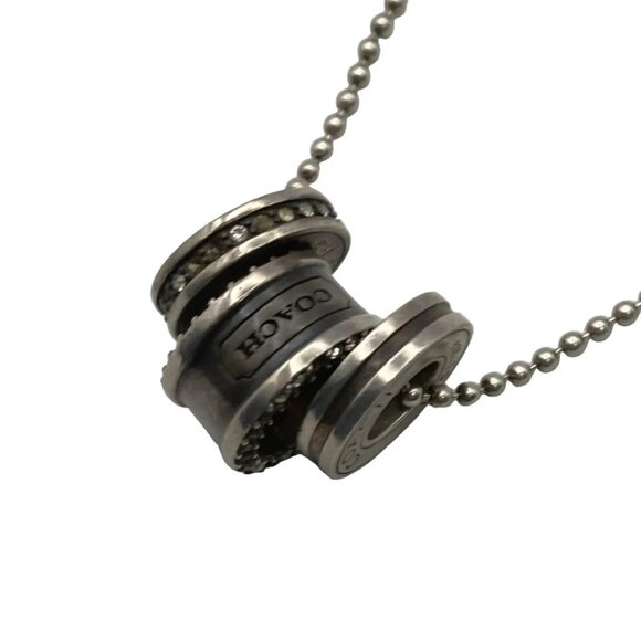 Auth COACH - Silver Rhinestones Necklace - Picture 2 of 4